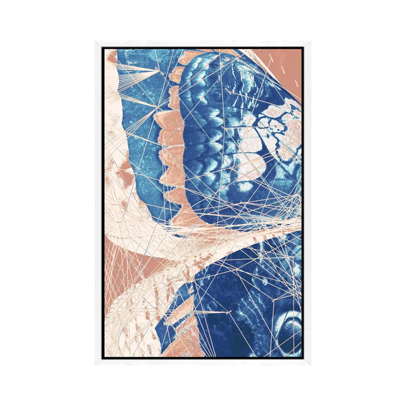 Butterfly Triptych I - Painting on Canvas, White Framed, 101.6cm H x 66.04cm W x 3.81cm D