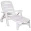 Chaise longue d'extérieur, chaise longue à dossier réglable à 5 niveaux avec roulettes, chaise de bronzage pliante pour piscine, plage, patio, jardin, blanc