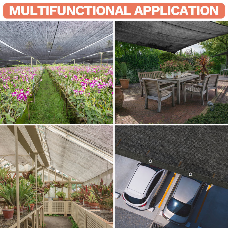 ColourTree 30% Sun Shade Cloth Mesh Tarp with Grommets for Garden & Plant Protection, 240" H x 360" W x 0.5" D