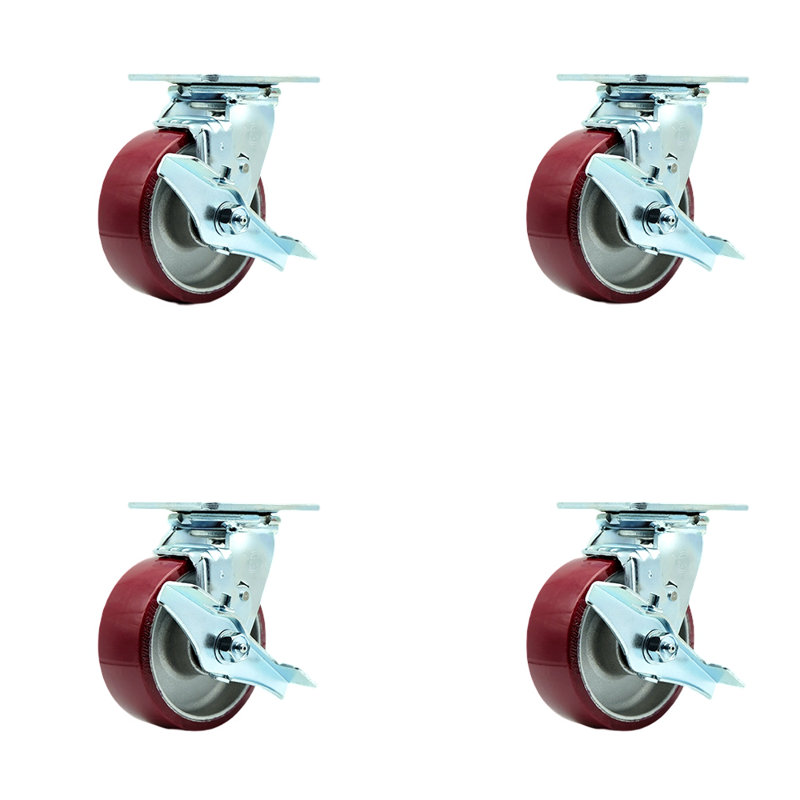Polyuréthane sur roulettes en aluminium