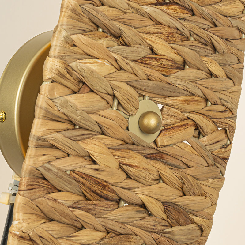 2-light Modern Coastal Rattan Sconce (2 Pack), Natural