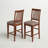 Vernon Counter Height Stool - Linen Fabric Pub Height Wooden Chairs, Set of 2, Mahogany-379914504