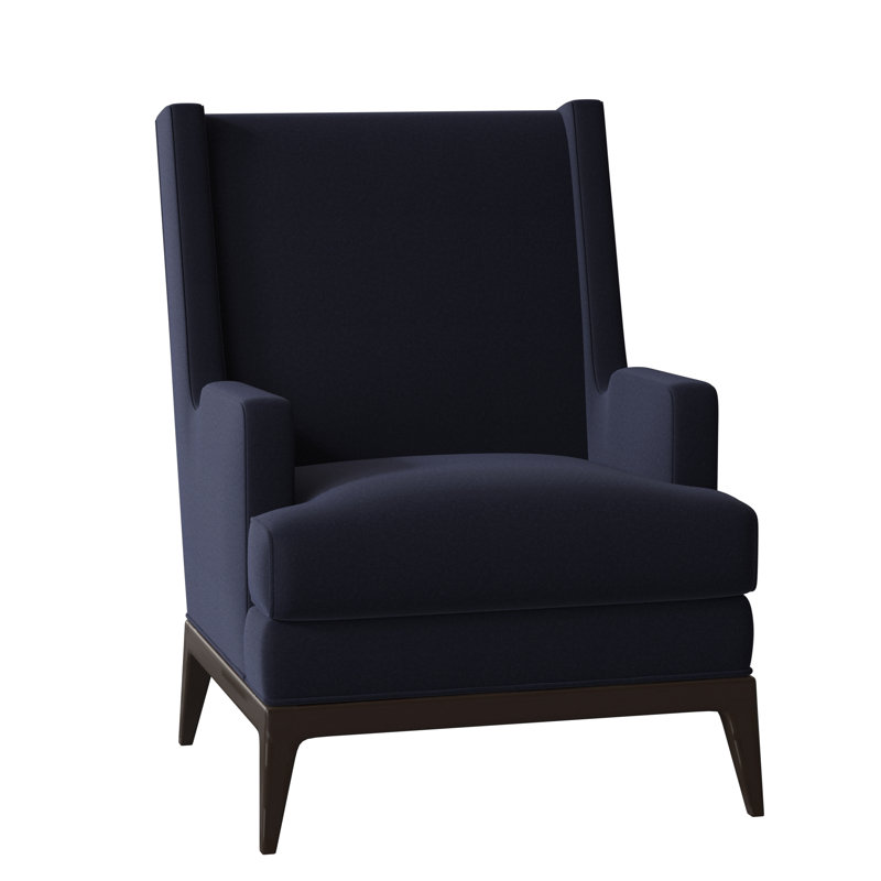 Cooper Upholstered Wingback Chair, Margaret Uniform, American Walnut