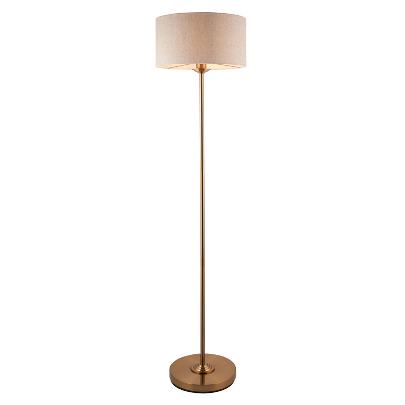 Landover 1-Light Floor Lamp, Brown, Vintage Brass l