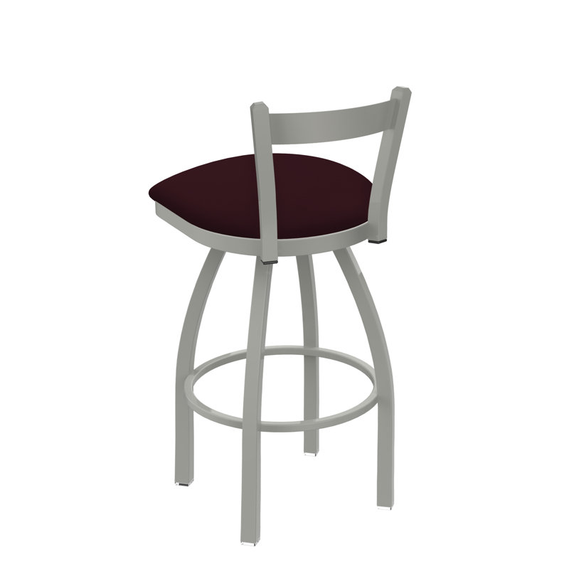 Tabouret de bar 821 Catalina, Bordeaux Canter, Nickel anodisé, Tabouret de comptoir (assise de 25 po de hauteur)