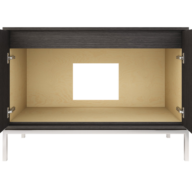 Rift White Oak Single Bath Vanity, Gray Weathered, Polished Chrome, 48"