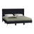 Shannock Corduroy Upholstered Wingback Bed With Gold Metal Legs-431116506-431116481