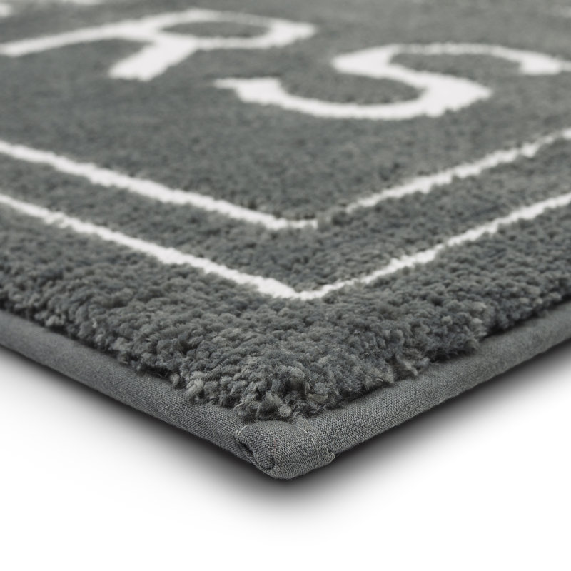 Tapis pour salle de bain en polyester Ghobad Hers, L 20 po x L 34 po, Étain