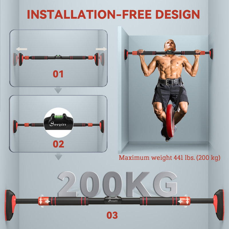 Barre de traction avec barre de traction réglable de 37,8 à 51,2 po