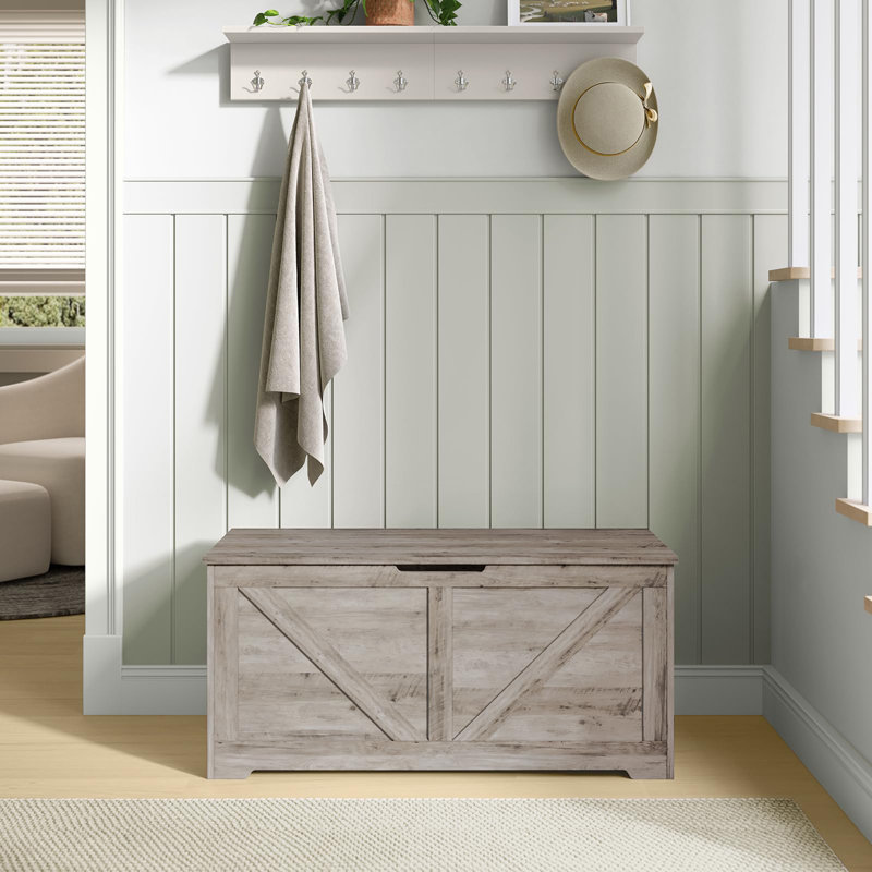 Storage Trunk with 2 Safety Hinges, Greige