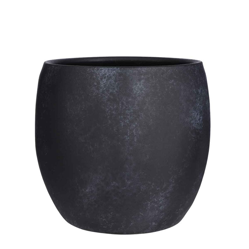 Outen Pot Round , 31cm H x 33cm W x 33cm D, Black