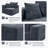 Armless Corduroy Modular Floor Sofa, Gray