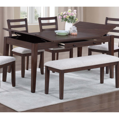 Table de salle à manger noyer avec tiroirs intégrés