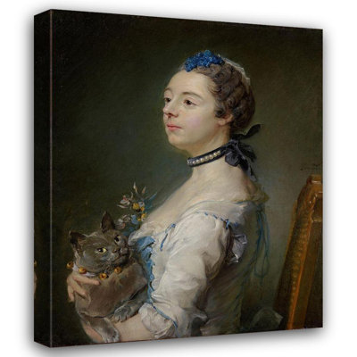 Perronneau, Jean, Baptiste Gallery Canvas Art: Magdaleine Pinceloup de la Grange, nee de Parseval