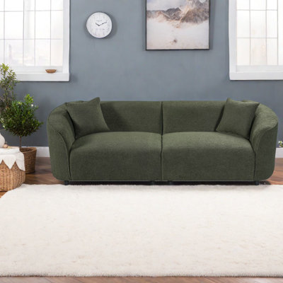 Curved Comfort Sofas, 87.5 Inch Boucle Modern Contemporary Home
