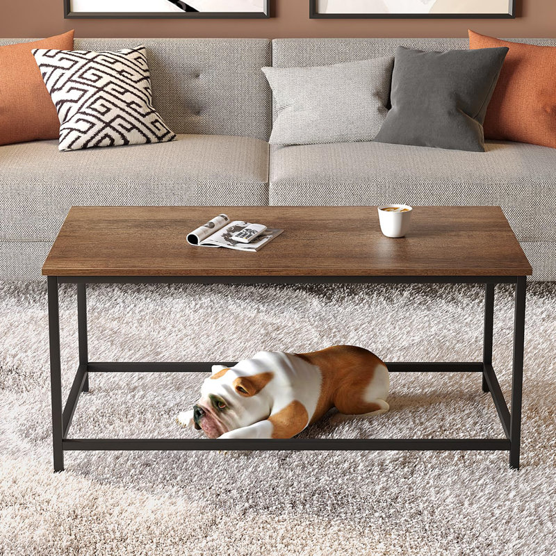 Modern rectangular centre table, Black, Walnut