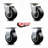 4 Piece Rubber on Aluminum Caster Set