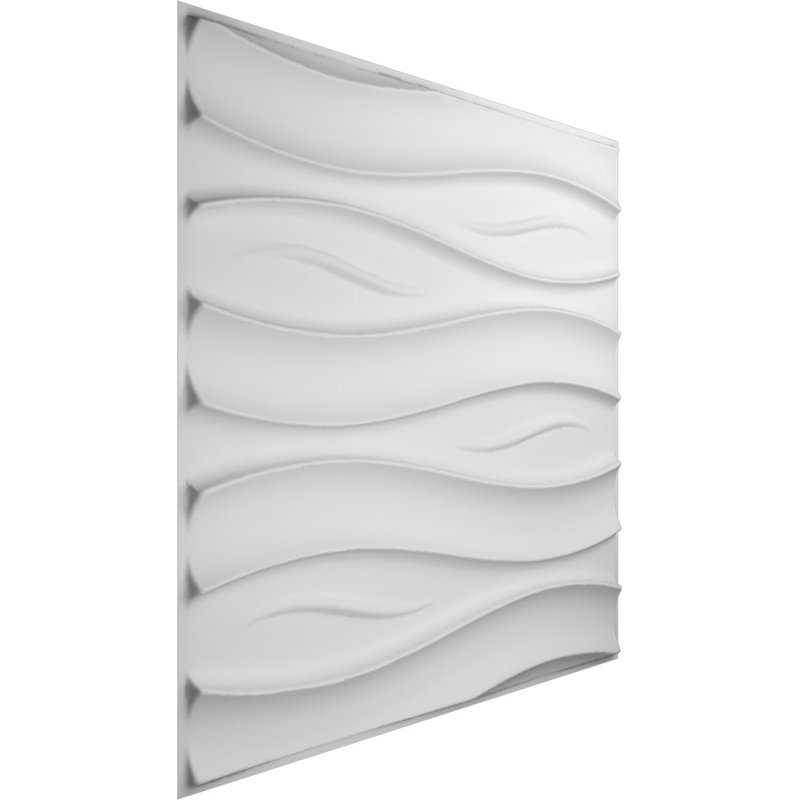 White Textured 3D PVC Decorative Wall Panels, 19.63" x 19.63", 10-Pack