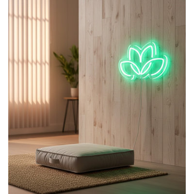  | Enseigne lumineuse fleur | Fabriqué avec la technologie à DEL incluse et durable assurant un éclairage lumineux et uniforme pendant plus de 50 000 heures sans gradation ni scintillement | 13 x 23 | Vert