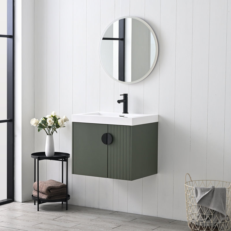 Ensemble de meuble-lavabo mural 24 po Blossom, Vert
