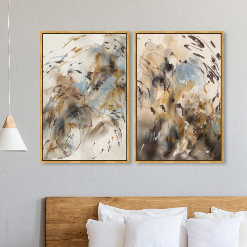 Mindfulness Set Set by Oliver Gal, 92"H x 62"W, Gold Floater Frame