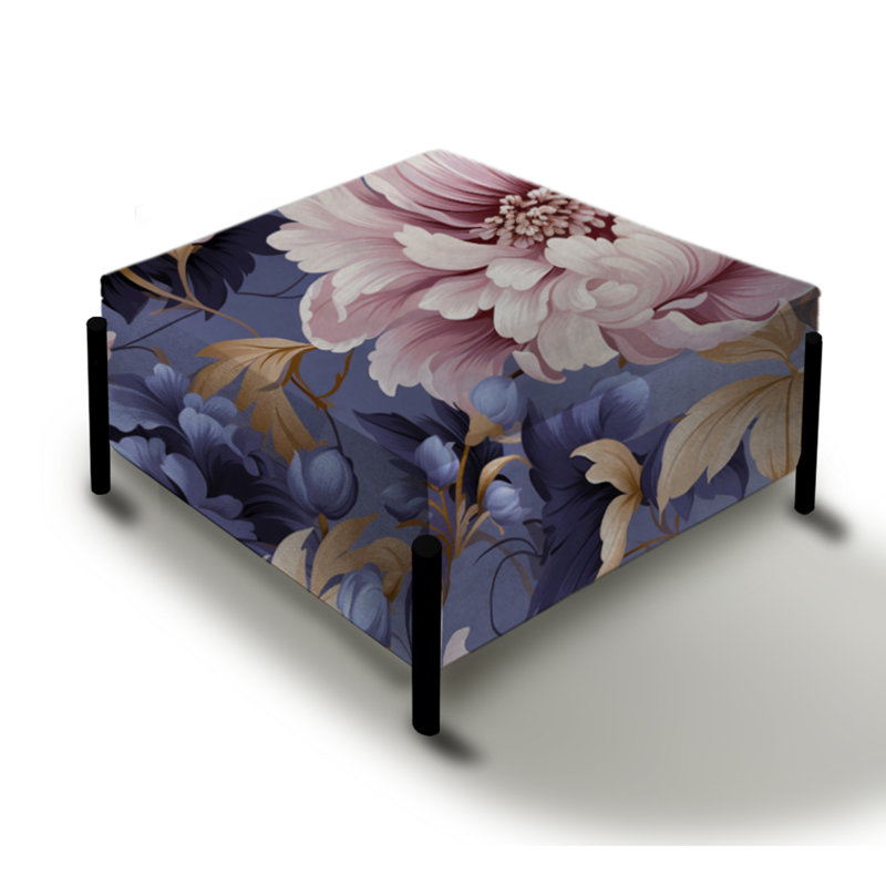 Mauve et rose Royal Damask Treasures - Grand repose-pieds carré damassé