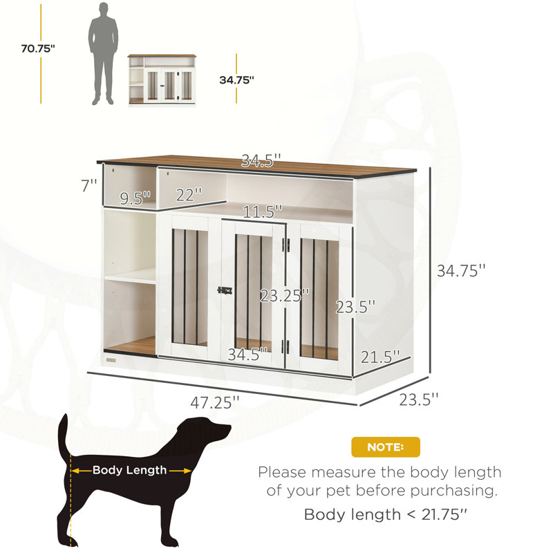 Versatile Dog Crate Furniture with Adjustable Shelf for Medium and Large Dogs