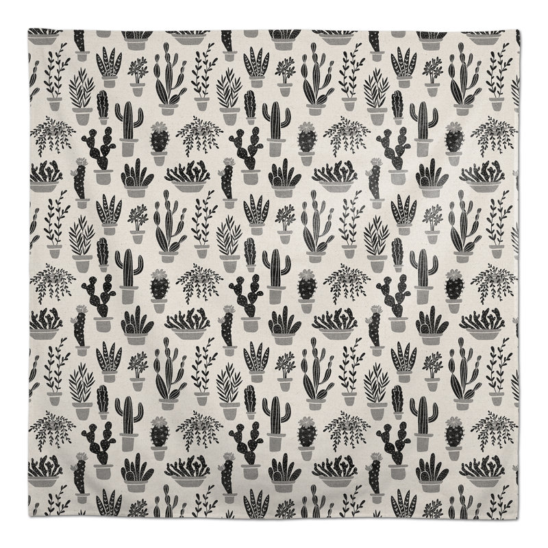Nappe Houseplants On Linen Green 2, Noir