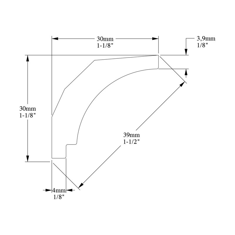 78-Inch White Primed Polystyrene Crown Moulding Set