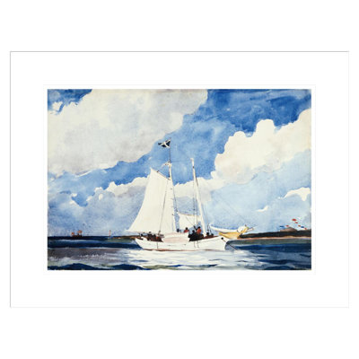 «Fishing Schooner Nassau» par Winslow Homer, impression giclée sur cadre