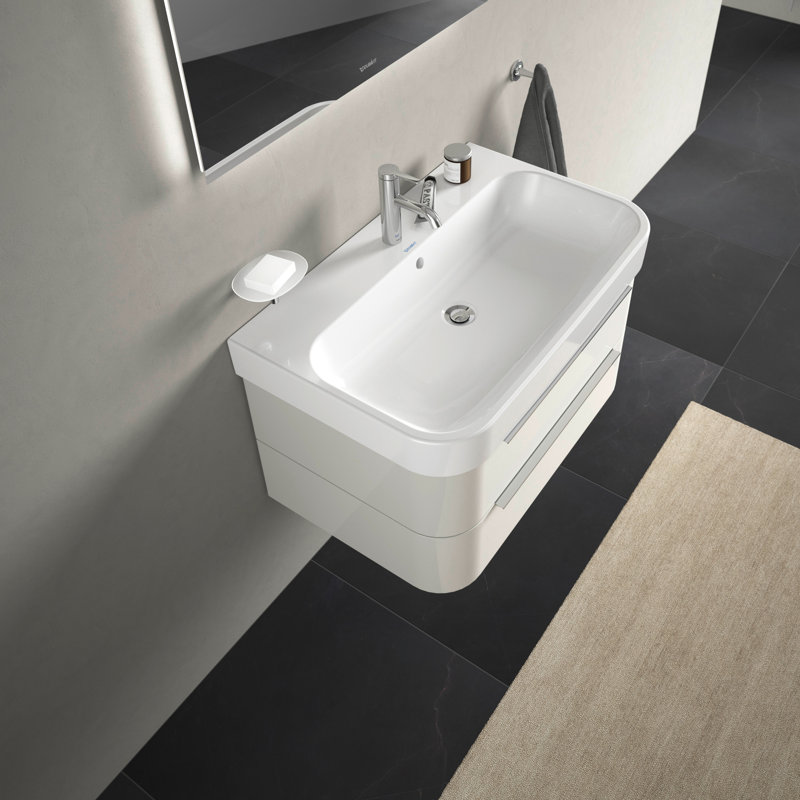 Duravit Happy D.2 Ceramic 32" Wall Mount Bathroom Sink with Overflow
