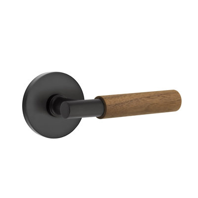 Ensemble de faux levier Emtek Select avec rosette à disque et tige en T, poignée en noyer foncé