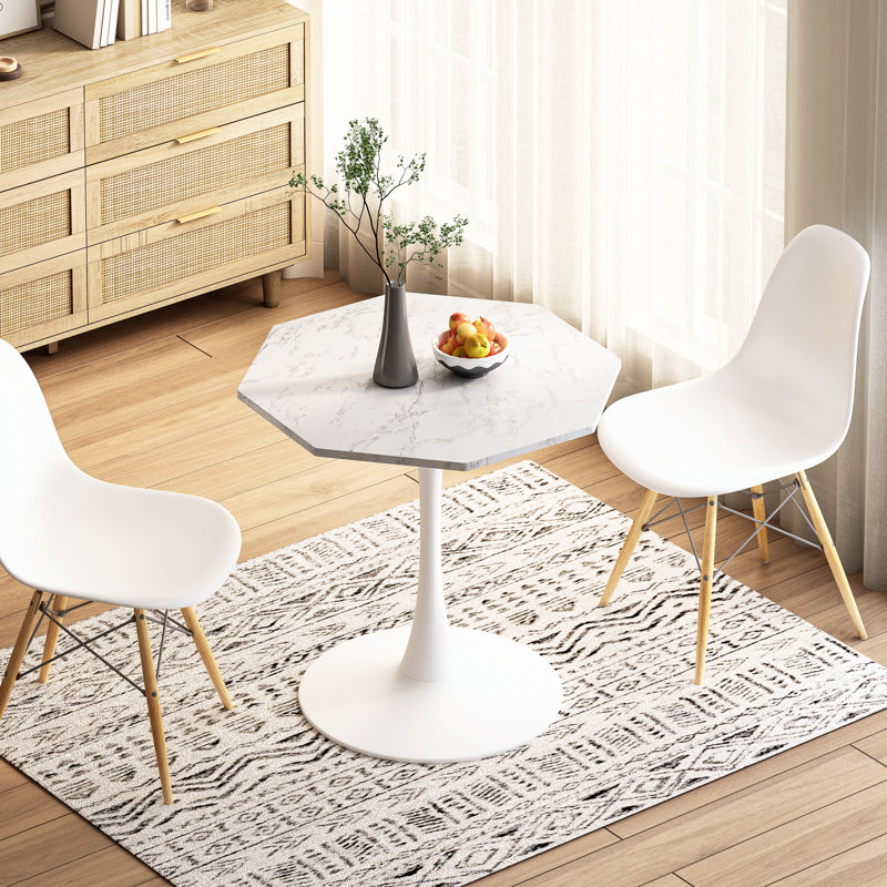 Graclynn Metal Base Dining Table, White