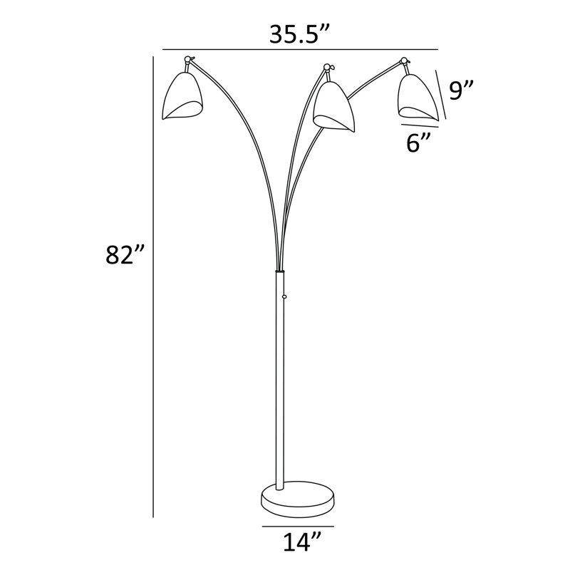 Spurrier 82" Tree Floor Lamp, White, White