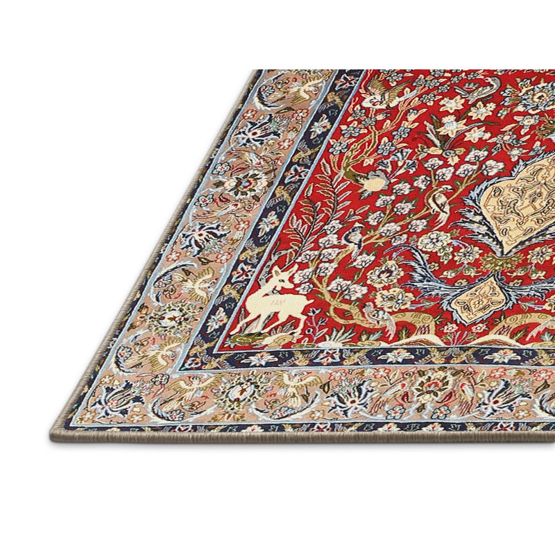 Cuir tissé à la machine de style oriental/brun/noir/bleu Tapis décoratif, Rectangle 2 pi x 5 pi