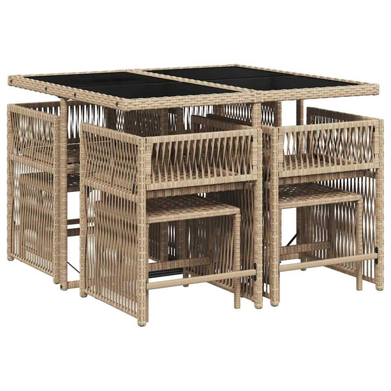 Patio Dining Set with, Mix Beige, Grey