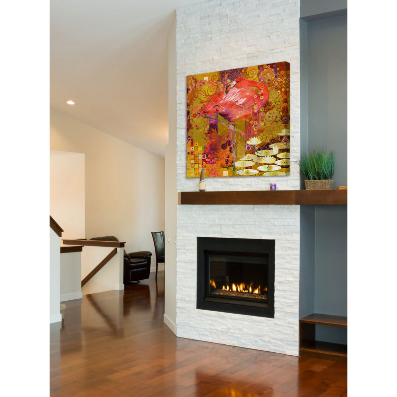 Vivid Pink Flamingo Canvas Art Print, 18" x 18"