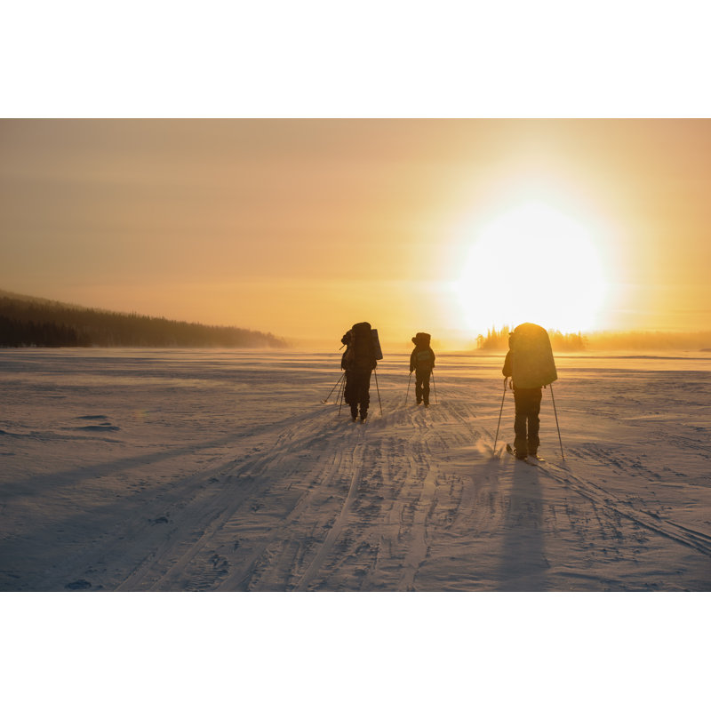 Tourists In Russian Lapland by EvdokiMari - Wrapped Canvas Print, 30cm H x 46cm W x 3.8cm D