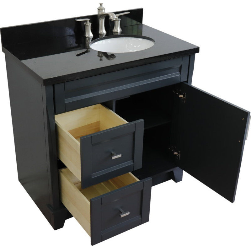 Meuble-lavabo simple 37 po Absalom, Noir