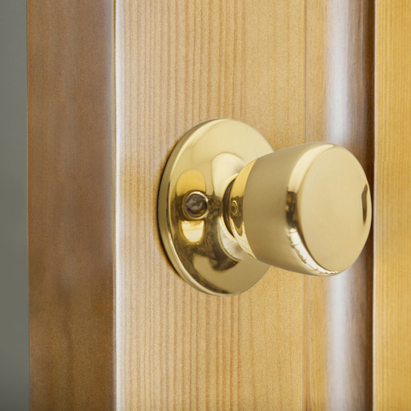 Terrace Dummy Door Knob, Polished Brass
