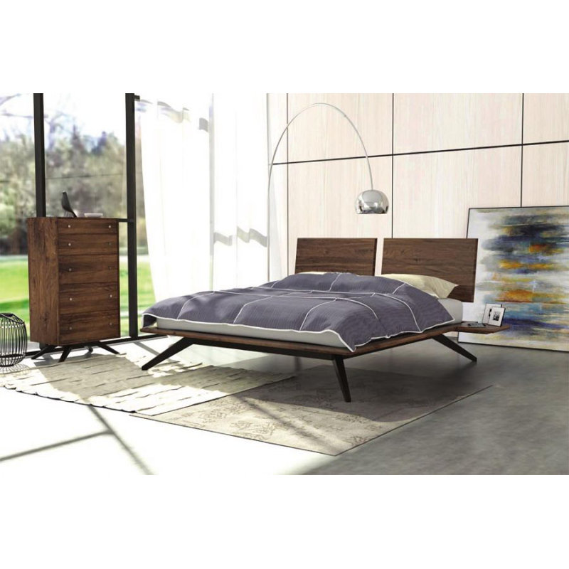 Astrid Platform Bed, King, Walnut/Dark Chocolate, Conventional