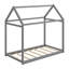 Lit simple simple, base de lit basse moderne en bois massif-746326977