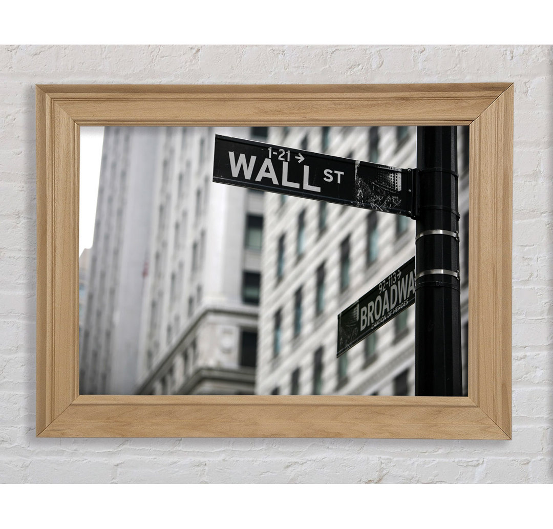 Wall Street and Broadway Signs - Einzelne Bilderrahmen Kunstdrucke