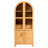 71" Tall Arched Kitchen Pantry Cabinet With Door Shelves, Farmhouse Kitchen Storage Cabinet With Open & Adjustable Shelves, Hidden Drawer & Glass Door, Cupboard-900735371