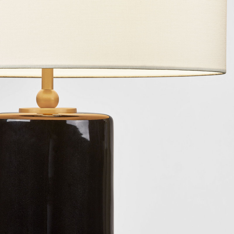 Lauren 26 Table Lamp, Black Ceramic