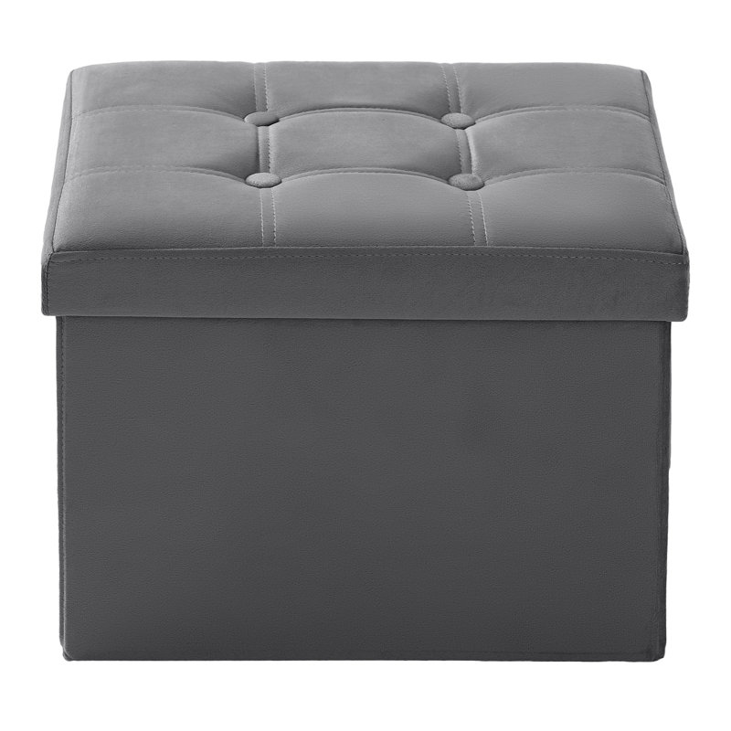 Repose-pieds pliant avec repose-pieds en velours, Gris