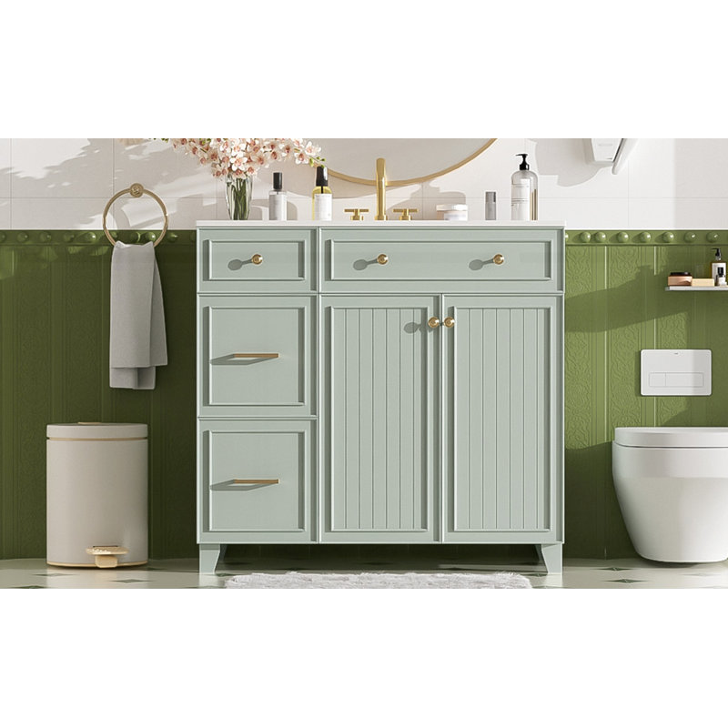 36" bathroom vanity with ceramic sink, Vert