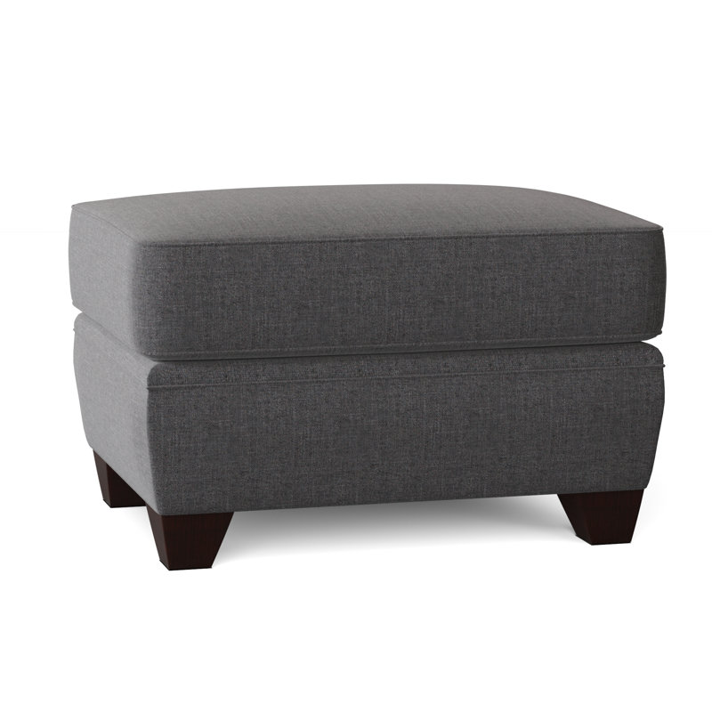 Putney Upholstered Ottoman, Cast Slate Sunbrella® Plainweave