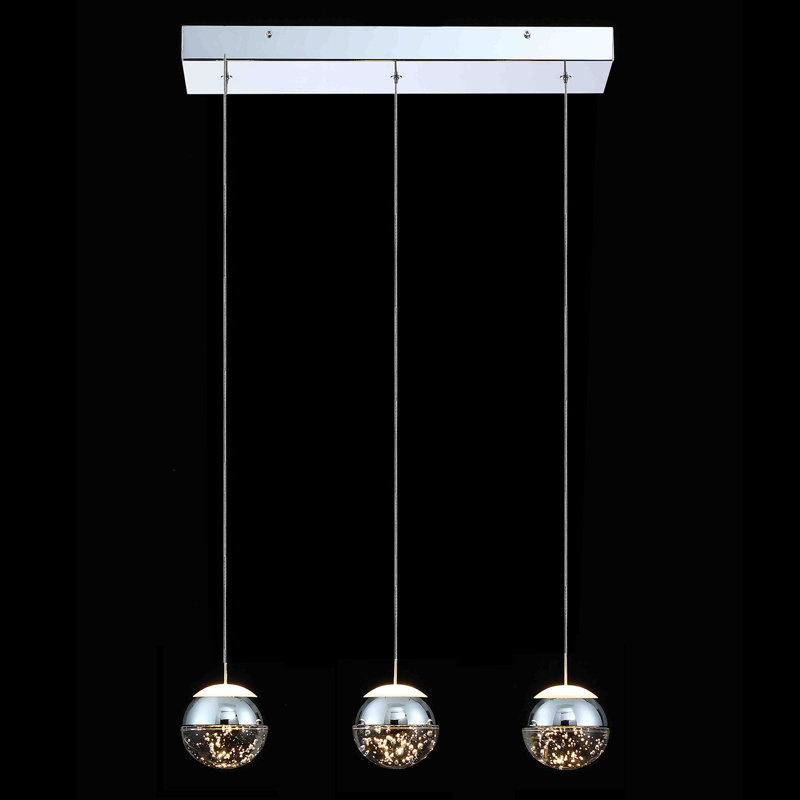 Luminaire suspendu en cristal 3 lumières DEL