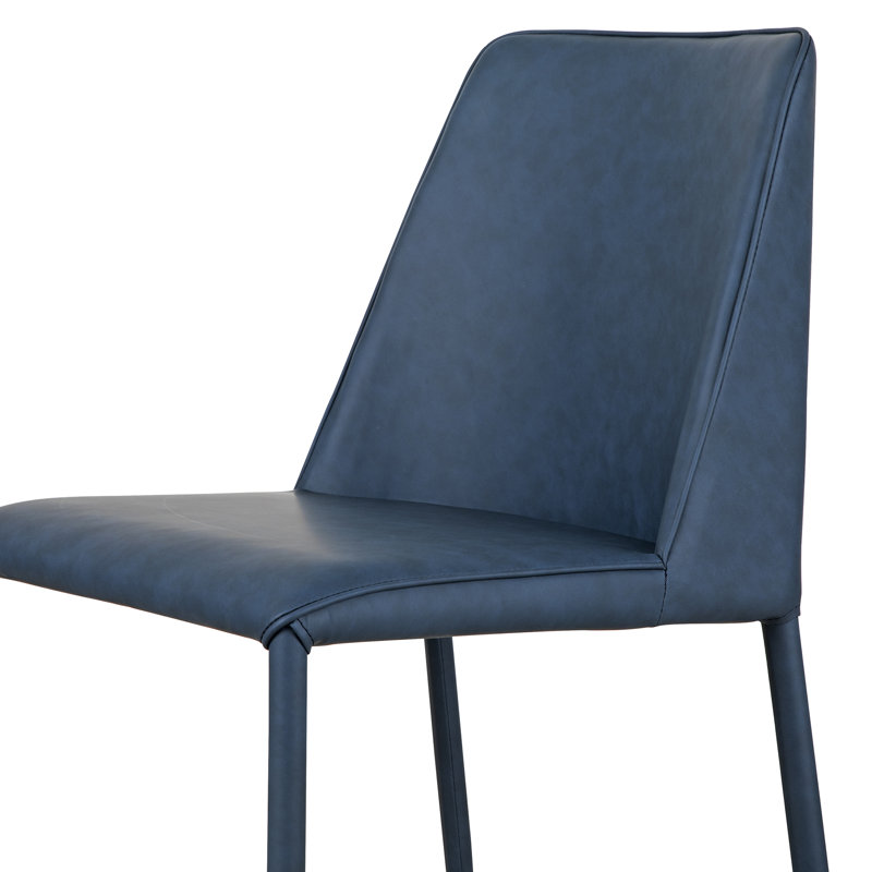 Nora Upholstered Dining Chair, Blue Faux Leather